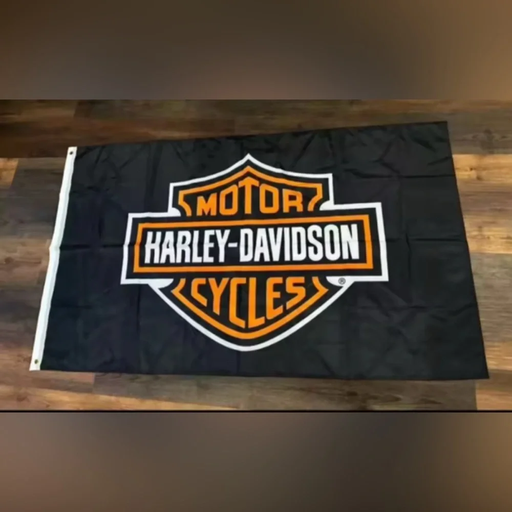 Harley Davidson Flag Large Banner 3x5 ft Sign LOGO FAST SHIPPING DOUBLE